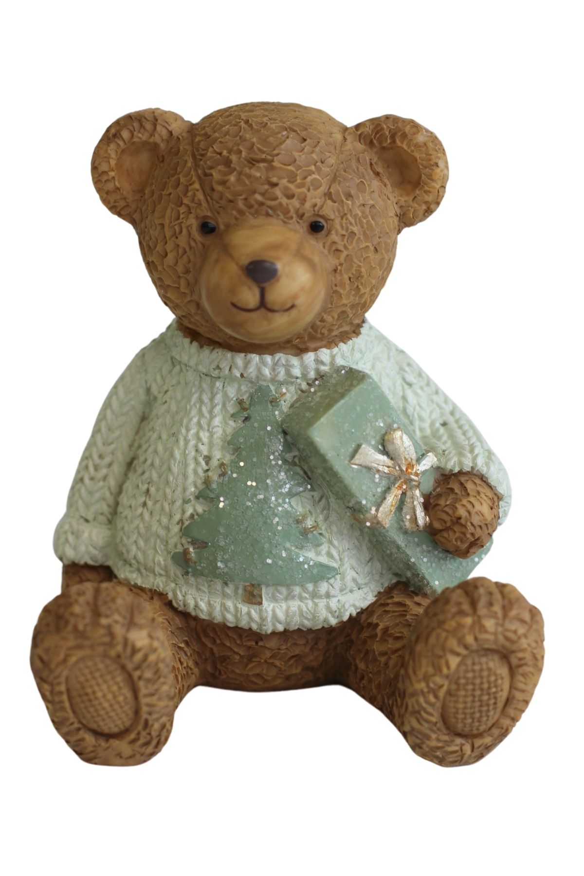 Vánoční medvídek s dárkem 9cm