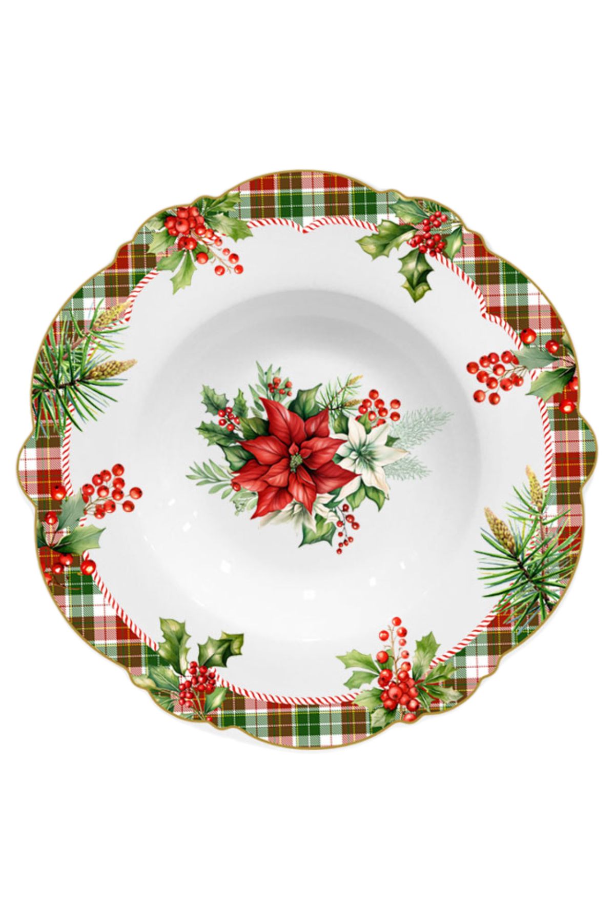 Karácsonyi mély tányér 23cm
