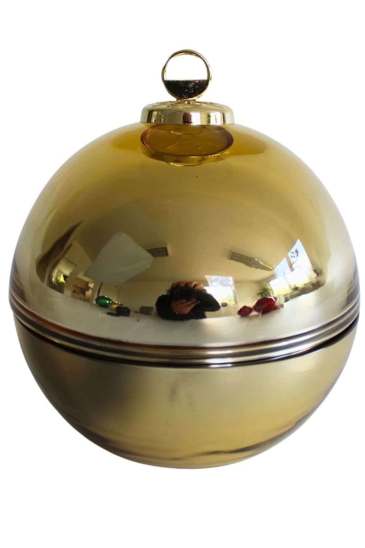Arany illatgyertya karácsonyi gömb 19cm