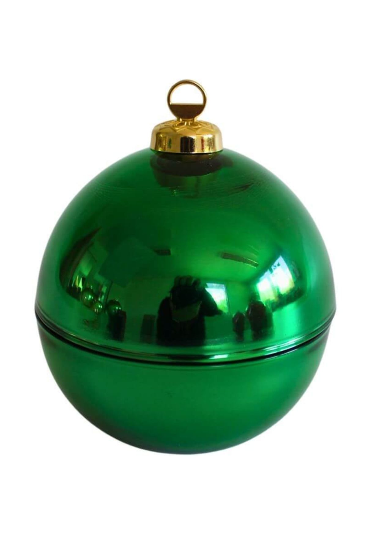 Zöld illatos gyertya karácsonyi gömb 13cm
