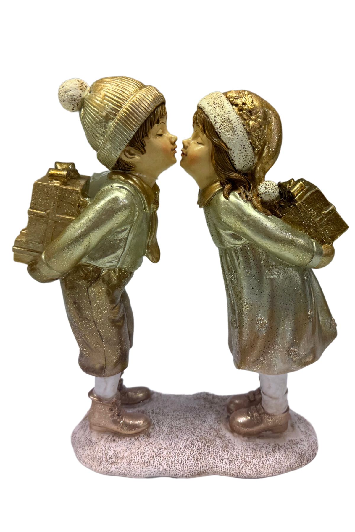 Bílé zlato Vánoční figurka pár 18cm