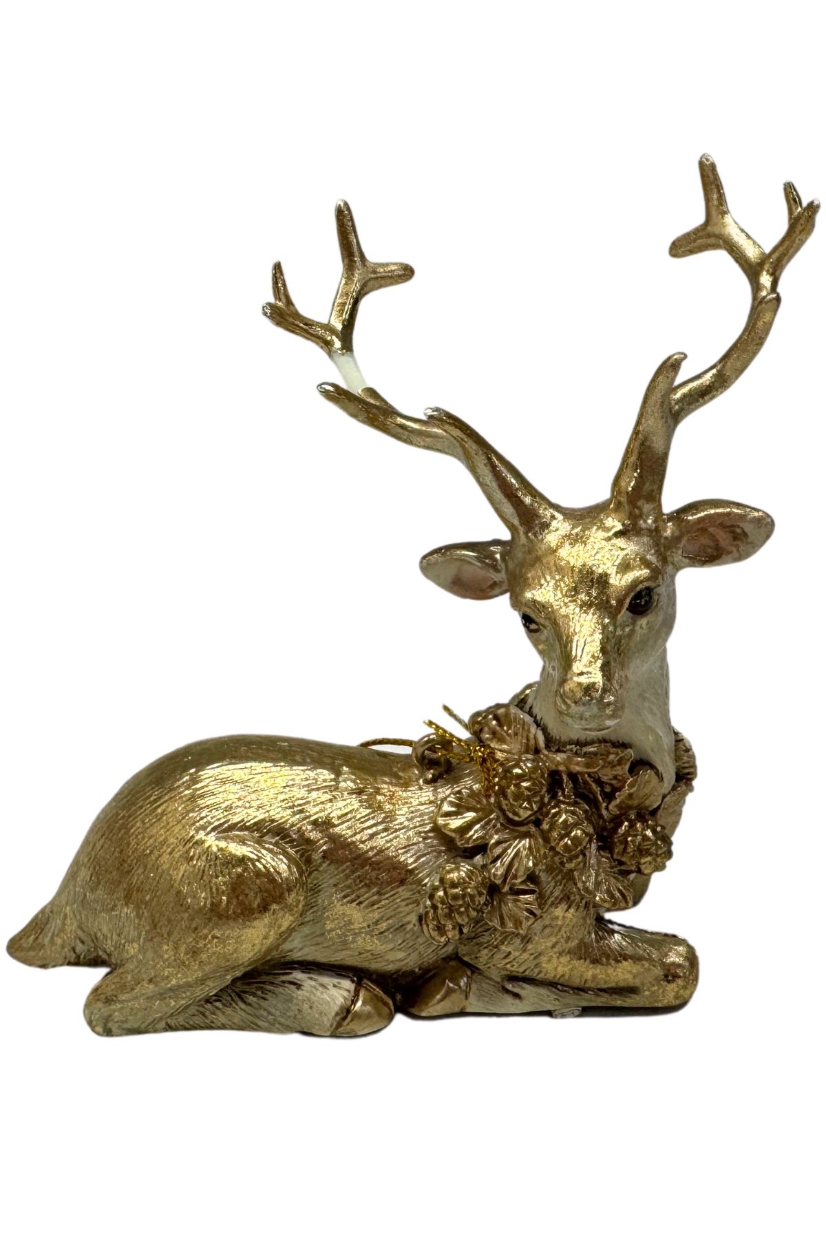 Zlatá vánoční figurka jelena 10cm