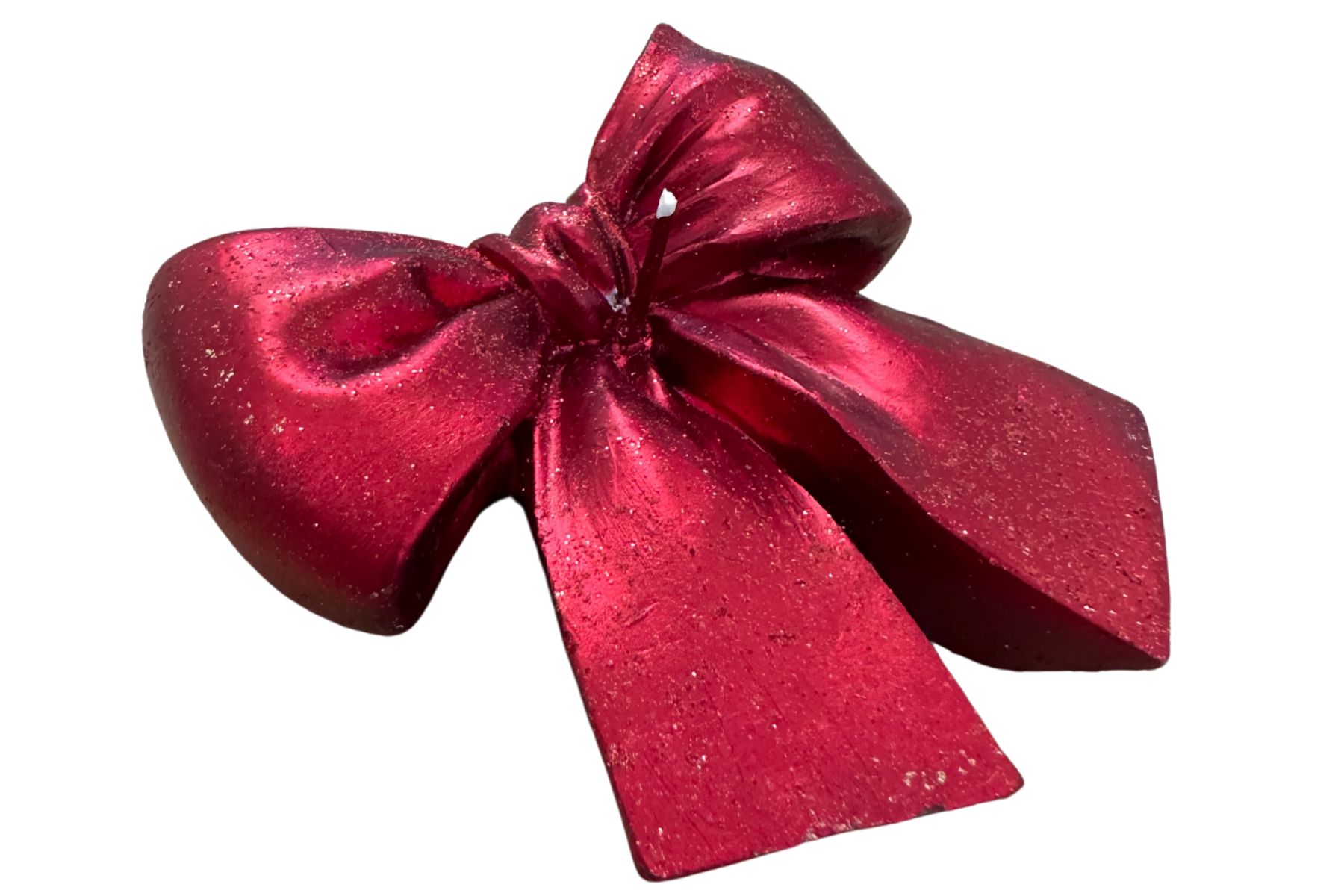 Červená vianočná sviečka Mašľa 10cm