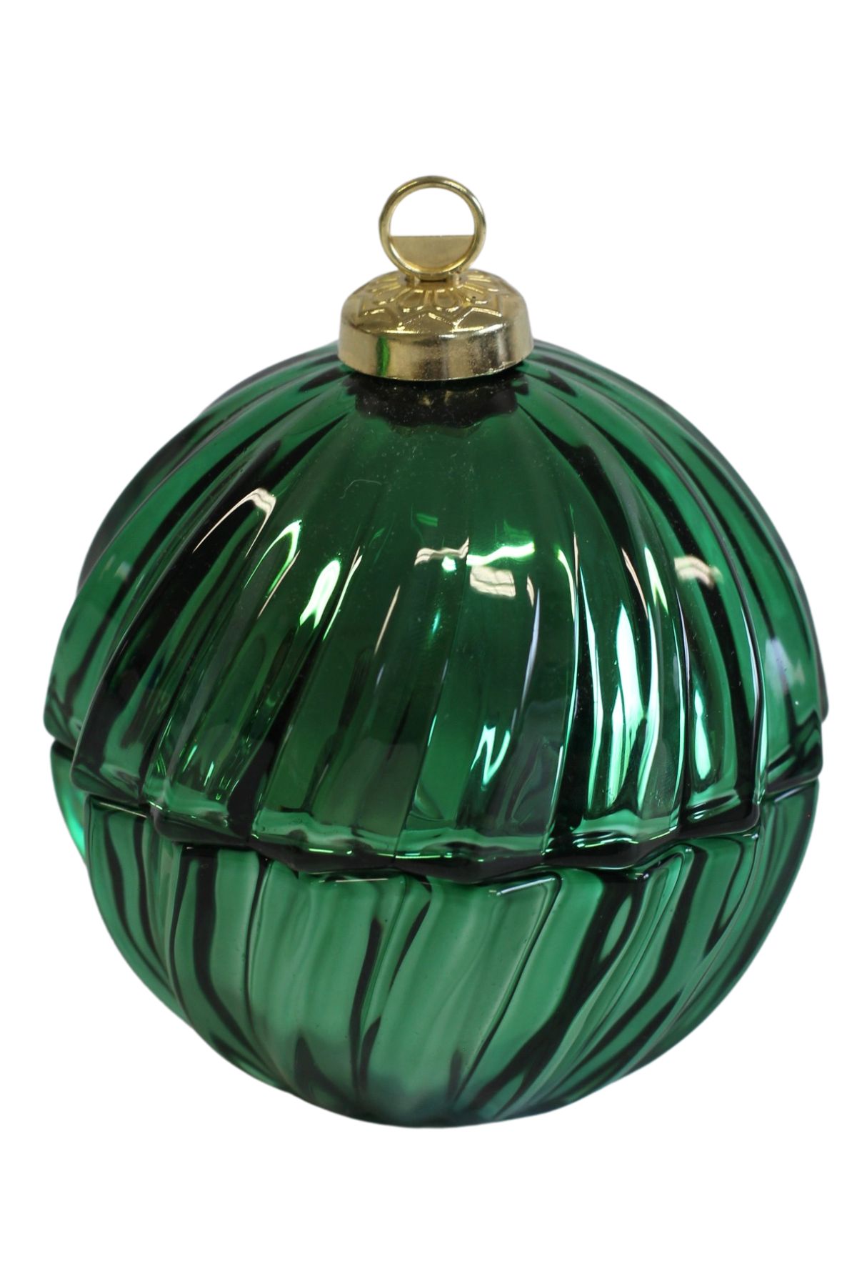 Zöld illatgyertya karácsonyi gömb LUX 13cm