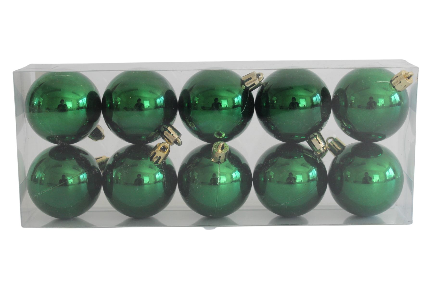 Zelené plastové vianočné gule 5cm 10ks