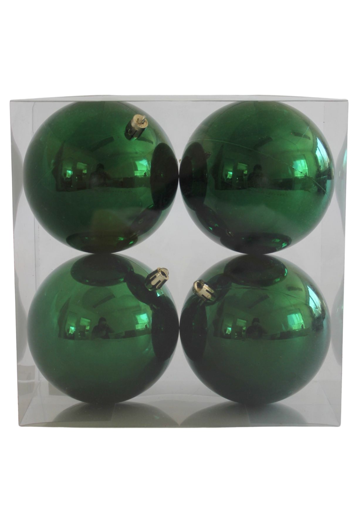 Zelené plastové vianočné gule 10cm 4ks