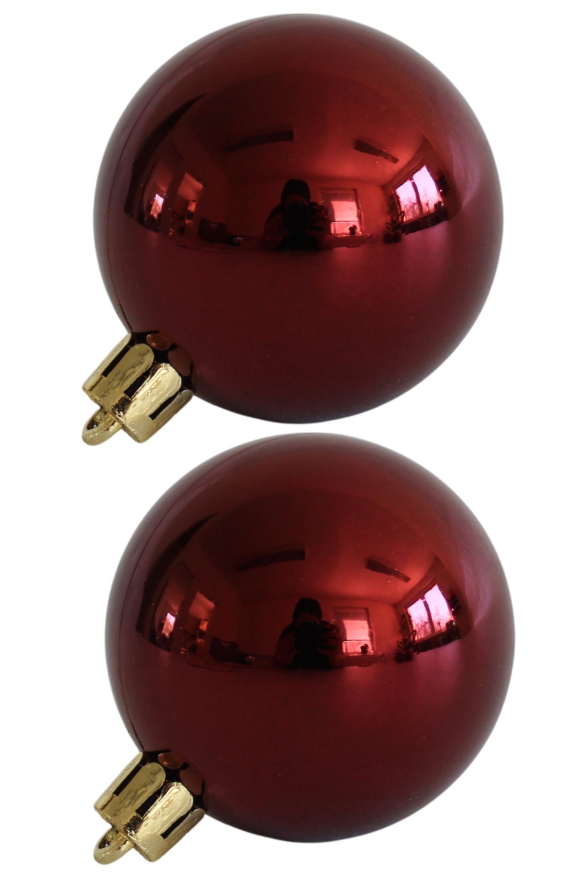 Bordové plastové vianočné gule 15cm 2ks