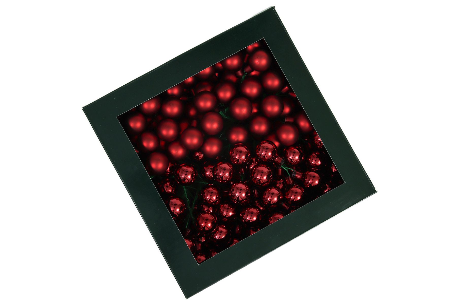 Tmavo červené sklenené vianočné gule 2cm 144ks