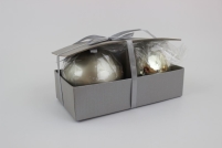 Krém (champagne) színű kerek gyertyák 2-es készlet