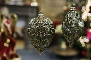 Réz színű felfüggeszthető karácsonyfadíszek 2szett