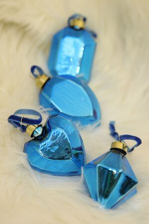 Modré skleněné závěsné ornamenty 4-SET