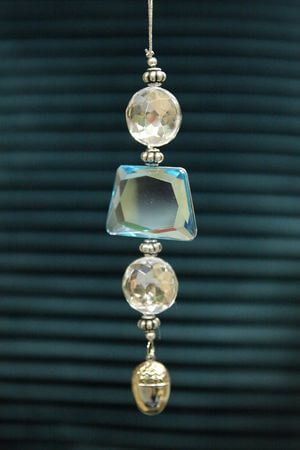 Kék-átlátszó LUX karácsonyfadísz 15cm