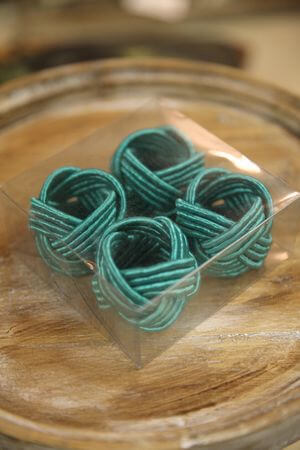 Türkiz szalvétagyűrűk 4-szett 5 cm