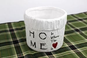 Fehér kerek vintage virágcserép kerámiából 15cm