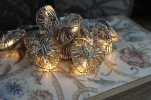 Strieborná svetelná reťaz 160cm zo srdiečok