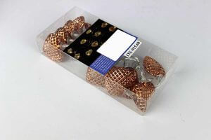 Medená vianočná svetelná reťaz 160cm zo srdiečok