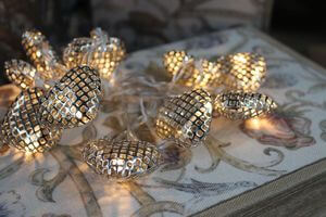 Strieborná svetelná reťaz zo srdiečok 160cm