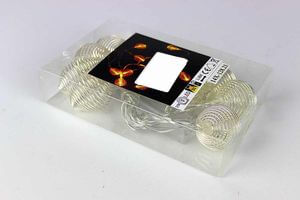 Strieborná svetelná reťaz z lampiónov 160cm