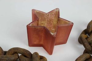 Lazac színű üveg mécsestartó