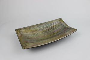 Karcolt szögletes kerámia gyümölcstál 30cm