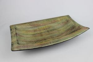 Karcolt szögletes kerámia gyümölcstál 41cm