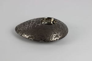 Szürke ovális kerámia mécsestartó