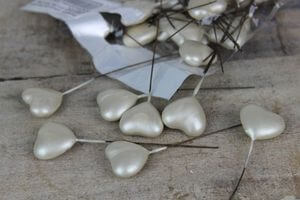 Stříbrné srdce s drátem 36 ks