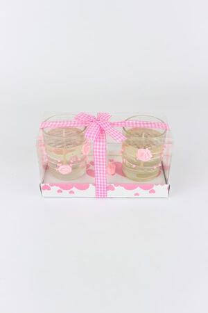 Růžové gelové svíčky 2 ks