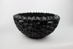 Černý kulatý glamour květináč 48 cm