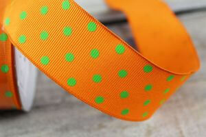 Narancssárga pöttyös szalag 4cm 