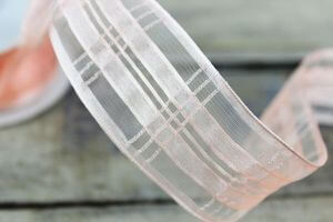 Marhuľová bledá priehľadná stuha 4 cm x 10 m