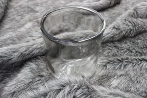 Átlátszó henger alakú üvegváza 18cm 