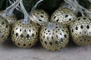 Starozlatá svietiaca girlanda z 10 guličiek