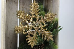 Starozlatá závesná vločka na čajovú sviečku