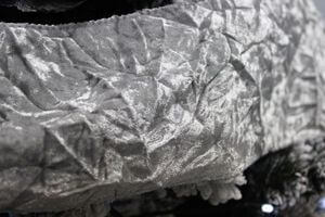 Ezüst gyűrt bársonyszalag 12cm széles