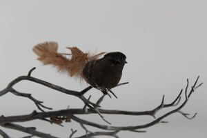 Hnedý vtáčik na štipci 20 cm