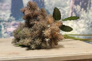 Hnědě šedý umělý svazek z lučních plevelů 37cm