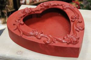 Ornamentumos piros fa szív 31cm