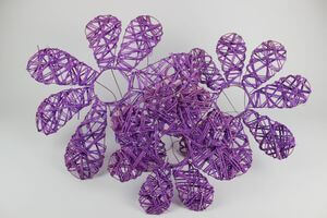 Fialové ratanové držáky na kytici 3 ks