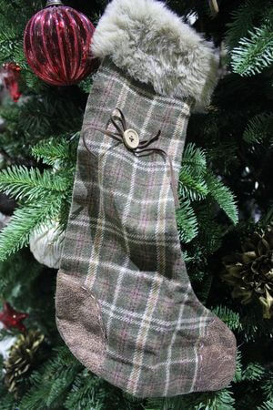 Zöldesbarna Mikuláscsizma kandallóra 37cm