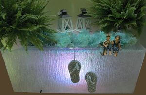 Négyzet alakú modern világító virágcserép 100cm