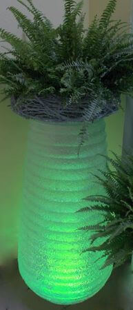 Recés felületű szinesen világító virágcserép 90cm 