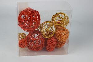 Narancssárga fonott dekor gömbök 15 db