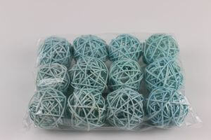 Modré tyrkysové prútené dekoračné guľky 5cm