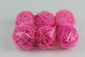 Ciklámen fonott dekor golyók 7cm