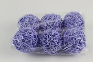 Fialové prútené dekoračné guľky 7cm