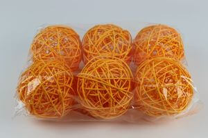 Narancssárga fonott dekor golyók 9cm