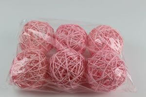 Ružové prútené dekoračné guľky 9cm