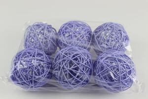 Fialové prútené dekoračné guľky 9cm