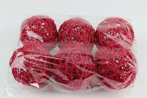 Piros fonott dekor golyók 9cm
